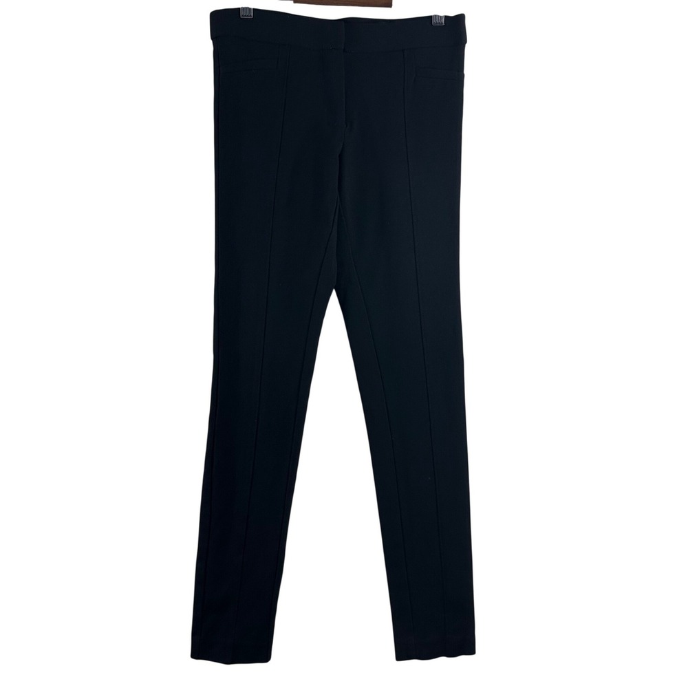 Amanda‎ + Chelsea Black Ponte Knit Skinny Dress Pants Womens Size 0 Front Seam